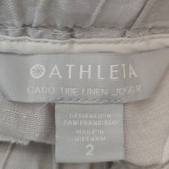 ATHLETA Cabo Linen Women's Drawstring Zip Pockets Jogger Women's 2 - Picture 3 of 4